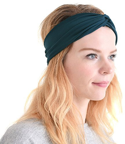 CHARM Herren Japanisch Bandana Stirnband - Damen Headband Haar Band Sport Blau Grün