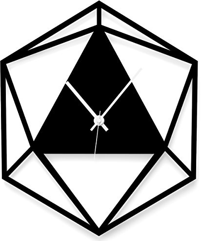 WANDKINGS Wanduhr Triangle aus Acrylglas, in 11 Farben erhältlich (Farbe: Uhr = Schwarz matt; Zeiger = Weiß)