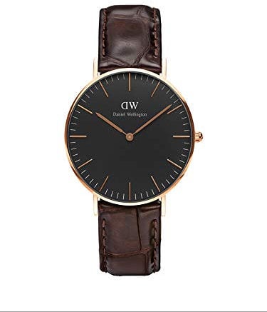 Daniel Wellington Classic York Unisex Uhr, 36mm Klassisch Leder Roségold Uhr