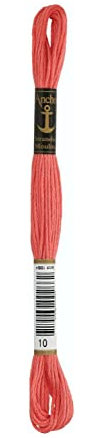 Anchor Sticktwist 4635000-00010 lachs Stickgarn, 100 % Baumwolle