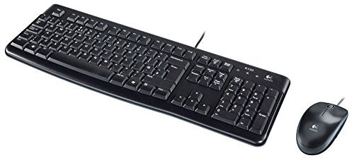 Logitech MK120 Kabelgebundenes Tastatur-Maus-Set, Optische Maus, USB-Anschluss, PC/Laptop, Russisches Layout - Schwarz