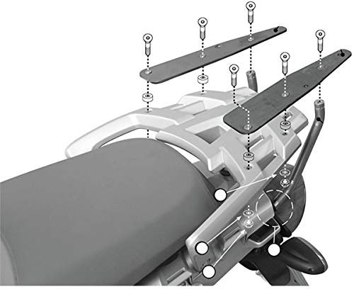 Topcase Träger schwarz Monokey Koffer mit M5 Platte oder Max. Zuladung 6 kg passend für BMW R 1200 GS Bj. 0406