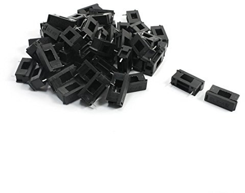 sourcing map 50Pcs BLX-A Schwarz Kunststoff PCB Mount Sicherungshalter für 5 x20mm Sicherung