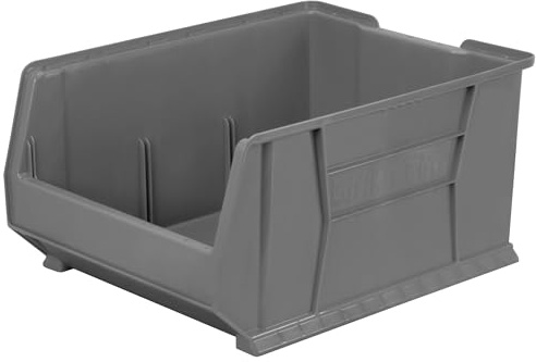 Akro-Mils 30289 Super-Size AkroBins Plastic Storage Bins, Space-Saving Stackable Bins for Garage, Classroom, Warehouse Organization, 24 L x 18 W x 12 H, Grey, 1-Pack