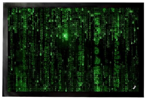 1art1 Matrix Matrix Code, Grüner Regen Fußmatte Dekomatte Innenbereich | Design Türmatte 60x40 cm