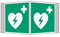EverGlow Winkel- und Fahnenschilder, Automatisierter externer Defibrillator (AED), Winkel, Aluminium, 20 x 20 cm, leuchet im Dunkeln