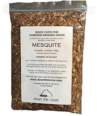 Down the Cove 100g Mesquite Wood Chips/Wood Dust for Hot Smokers/Smoking Ovens/BBQ