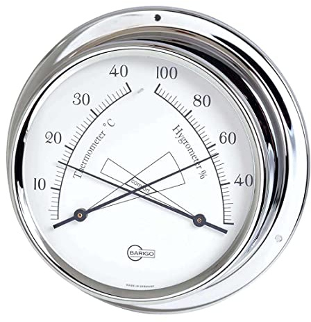 Barigo 984CR Regatta Thermometer Hygrometer analog Chrom 120mm