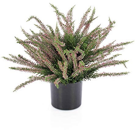 artplants.de Künstlicher Erika Busch Elani im Kunststofftopf, rosa, 35cm,Ø 35cm - Kunstblume - Erika Pflanze