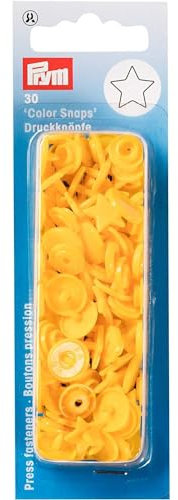 Prym 393210 Nähfrei-Druckknopf Color Snaps Stern gelb, Kunststoff, One Size