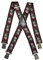 Olata Heavy Duty Herren-Hosenträger X-Form mit Edelweiß Muster – 4 cm. Burgund