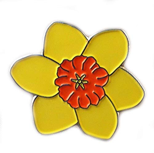 Mainly Metal Yellow Daffodil Flower Pin Badge