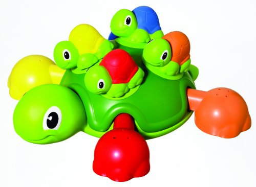 TOMY T72097 Schildkrötenfamilie, Bunter Bade- und Lernspaß für Badewanne, Pool und Schwimmbad, Badewannenspielzeug, Wasserspielzeug Badewanne, Babyspielzeug, Geschenke zur Geburt, Ab 12 Monaten