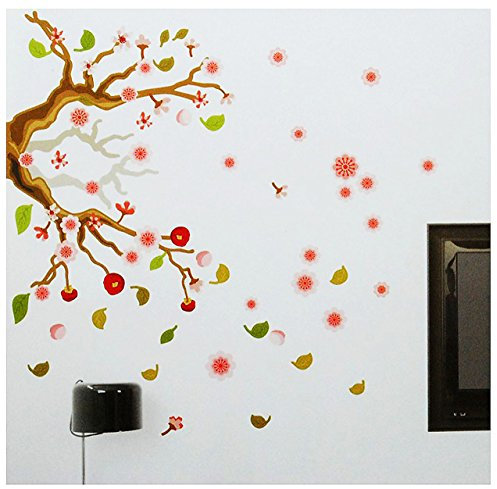 alles-meine.de GmbH 78 TLG. Set XL Wandtattoo Baum mit Blüten Blättern - Wandsticker Kirschblüte Aufkleber Wandaufkleber - selbstklebend für Wohnzimmer und Kinderzimmer Deko Stic..
