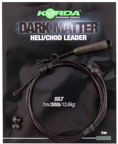 Korda Dark Matter Leaders Helicopter – Silt | Pre-Tied Carp Fishing Leader with Quick-Change Helicopter System
