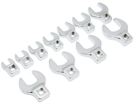GearWrench 81908, 3/8/9.525mm, Drive Crowfoot SAE Wrench Set, 11 Piece, Silver