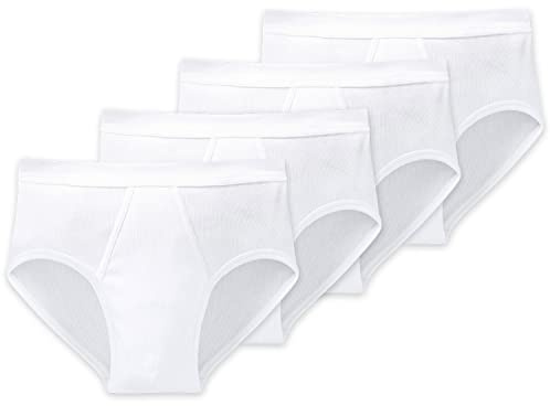 Schiesser Herren Slips, Doppelripp, Weiss, 4er Pack