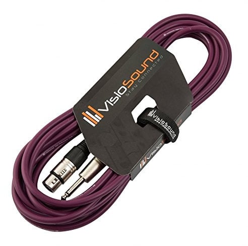VisioSound Female XLR to 6.35mm 1/4 Mono Jack Lead/Microphone/Signal Cable / 6 Colours 6m Purple