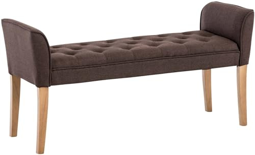 CLP Chaiselongue Cleopatra I Stoff-Bezug I Polsterbank | Farbe braun Gestell Farbe antik-hell