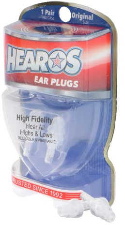 HEAROS High Fidelity Musician Ear Plugs Ultimate in Comfortable and Hearing Protection Professional Musicians Earplugs Noise Cancelling Earplugs for Concerts Motorcyclists Loud Events (1 Pair) White