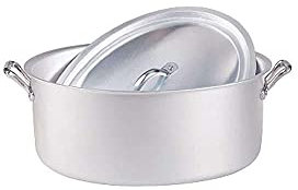 Pentole Agnelli Linea Family Cooking Alluminio Casseruola Ovale con Due Maniglie e Coperchio, Argento, 34 cm