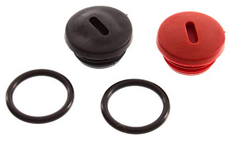 SET Verschlussschraube schwarz/rot inkl. 2x O-Ring - zum Kupplungsdeckel - für S51, S53, S70,S83, SR50, SR80, Schwalbe KR51/2