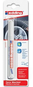 edding 5 x Reifenmarker 8050 Blisterverpackung weiß