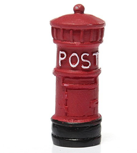 Healthy clubs Miniature Retro Postbox Craft Dollhouse Decor Garden Fairy Ornament Flower Pot Plant Home DIY Red