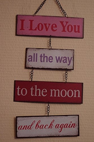 I Love You To The Moon & Back Large Metal Sign