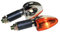 Motorrad Mini Blinker Leo lang chrom gelb E-geprüft M10 kompatibel mit CPI SM 50 Honda CB 500 600 Italjet Formula Kawasaki KLR KMX 600 650 125 Suzuki DL DR GN GS GSX Yamaha DT XJ XT