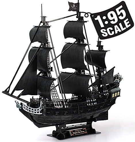 CubicFun 3D Puzzle Piratenschiff Modell Schiffs und Segelboot Schiffsset für Erwachsene, Groß und schwer Queen Anne's Revenge, 328 Stück