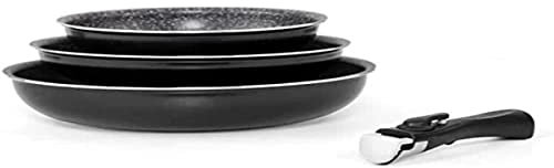 Arthur Martin Set de 3 poêles amovibles Noir 20/24/28 cm