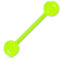 Inoki - Barbell de langue BioSafe boules Phosphorescentes - Jonc/Tige 1.6 mm, Long. int. 16 mm, Boule 6 mm - Vert