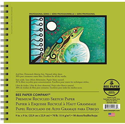 Bee Paper Recycled Sketch Pad, 9-Inch by 9-Inch (837S50-909)