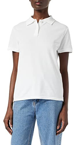 FRUIT OF THE LOOM Women's 65/35 Polo Shirt, White, M UK
