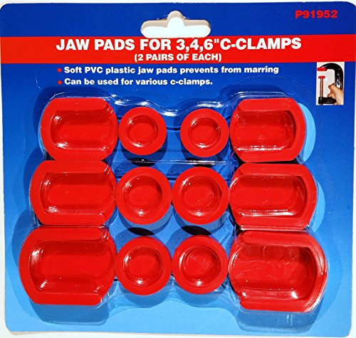 HFT 9 Pairs C-Clamp Jaw Pads; Fit 3'', 4'', and 6'' Standard C-Clamps