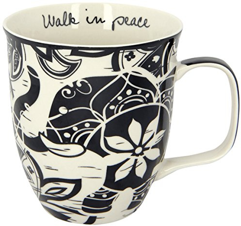 Karma Gifts Black and White Mug, Elephant