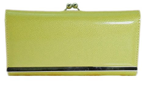 Girly Handbags Mädchen-Handtaschen, Lackleder, glänzend, Ballverschluss, Foto-elegante Abend-Geldbörse, Farben Vintage (Neongelb)