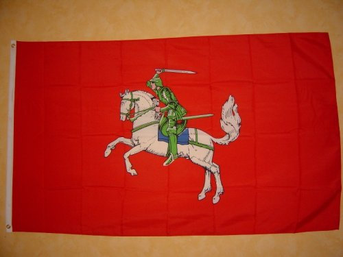 Fahnen Flaggen PFERD MIT RITTER rot 150 x 90 cm