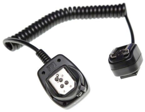 TTL Flash Sync Cable to fit Nikon Cameras and Flashguns. SC-28 Compatible. 1.2m Coiled i-TTL Speedlight Cord, Tripod Mount and Locking Hot Shoe Connector.