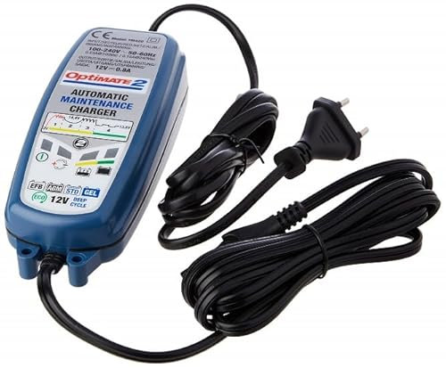 OptiMate 2 12V Motorcycle Car Automotive Smart Charger, Blue