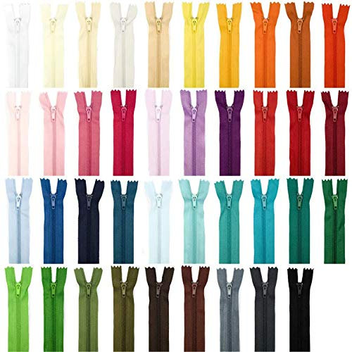 39 Zip Fasteners in Assorted Colours 50 cm by Zips sorted
