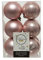 Izaneo - Lot de 12 Boules de Noel Rose Poudre