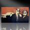 Kunstdruck auf Leinwand - Blues Brothers (div. Größen) vom Original von M.N Meier, Kölner Künstler, Like Banksy Graffiti, Street Art (40x70cm)
