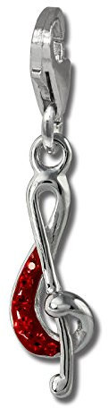 SilberDream rot Charm Notenschlüssel Zirkonia 925 Silber Damen Anhänger GSC578R Silber Charmsschmuckanhänger