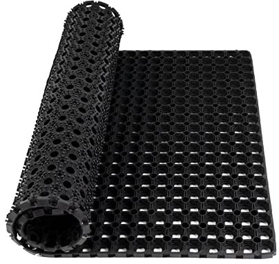 etm Tapis alvéolaire en Caoutchouc – Tapis d'entrée grattoir antidérapant – Tapis caillebotis Ultra-résistant – Excellente capacité de Drainage Octo Door (23 mm, 80 x 120 cm)