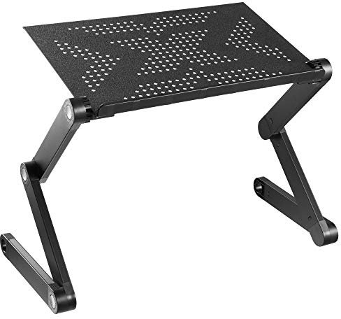 Mount-It! Verstellbarer Laptop-Ständer, tragbarer Stehpult, großes Aluminium-Bett-Schoßtablett für Notebooks, leicht und multifunktional für Arbeit, Schule, Zuhause und Bett