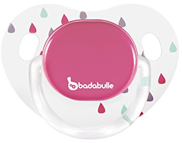 Badabulle B011215 Physiologische Schnuller - 2 x Regentropfen, Silikon, 12 - 36 m, rosa