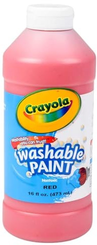 Washable Paint, Red, 16 oz