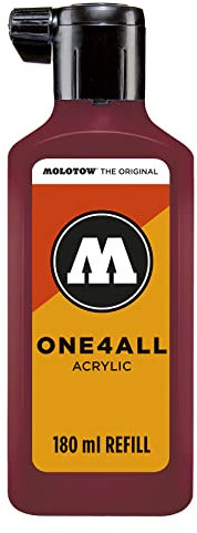 Molotow ONE4ALL Refill Acryl, Farbe 086 burgund rot 180 ml, Nachfülltinte für Permanentmarker